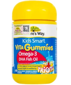 Viên nhai hỗ trợ bổ não Kids Smart Vita Gummies Omega-3 DHA Fish Oil Nature's Way (60 viên)